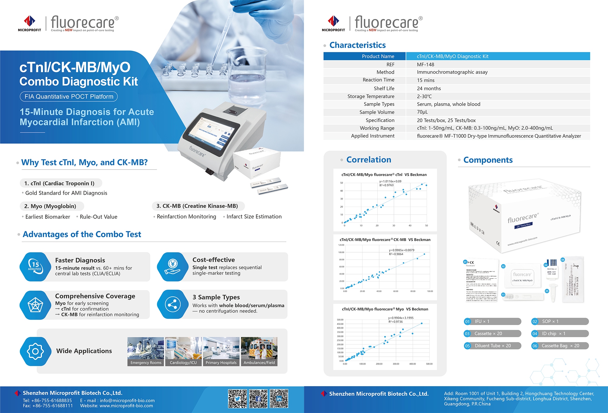 fluorecare® MF-148 cTnI Myo CK-MB