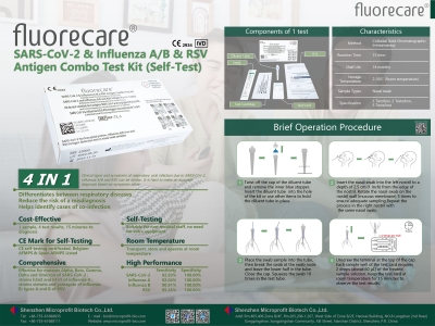 fluorecare® SARS-CoV-2 & Influenza A/B & RSV Antigen Combo Test Kit (Self-Test)